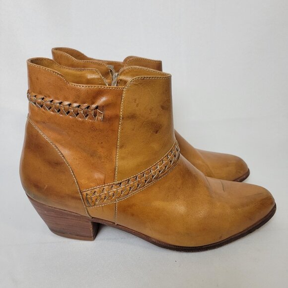 Vintage 70s The Wild Pair Leather Ankle Boots Boho Chelsea Tapered Toes 10D Men main image 8